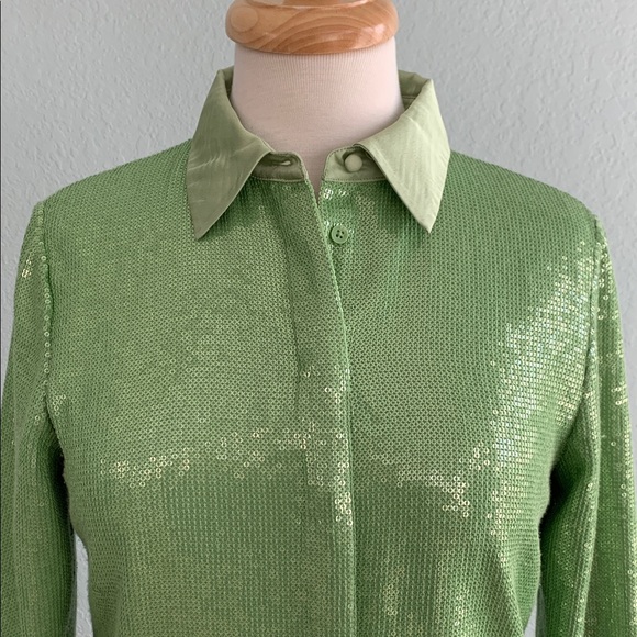 Alice + Olivia Willa Sequin Blouse - Picture 6 of 15